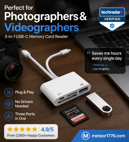 📇 Čtečka paměťových karet 3 v 1 s rozhraním USB-C – SD/MicroSD/USB, rychlost 5 Gb/s, hliníkové pouzdro – platba na dobírku ✨