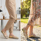 💐 49 % SLEVA! Tkané dámské pantofle typu Mary Jane – Módní čtvercová špička, nízký podpatek – Na dobírku👡✨
