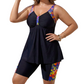 👙 Nejprodávanější dámský dvoudílný tankini set – áčkový střih, spodní díl jako šortky, vel. XL–6XL – Na dobírku 💪