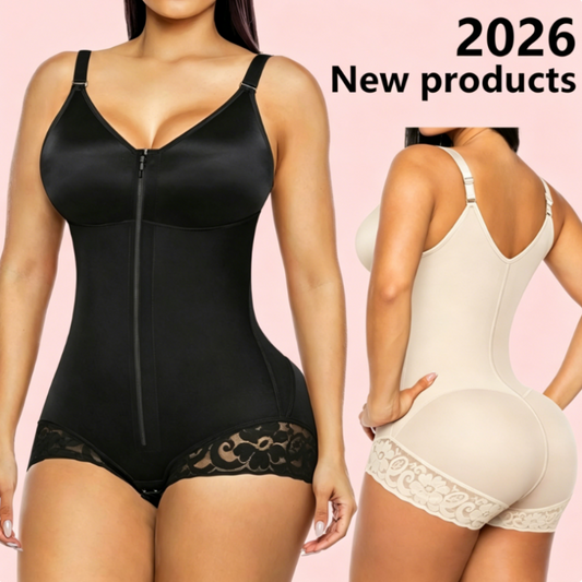👗 Dámské tvarovací body se zipem pro zpevnění břicha – snadné dvojité zapínání, prodyšné, bezešvé, tvarující celé tělo – platba na dobírku ✨