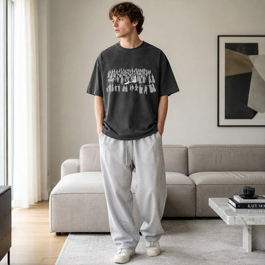 🔥 Tričko s potiskem Ježíše ve stylu Vintage Washed – 100 % bavlna, streetwearový styl, tričko s náboženským poselstvím – platba na dobírku 💪
