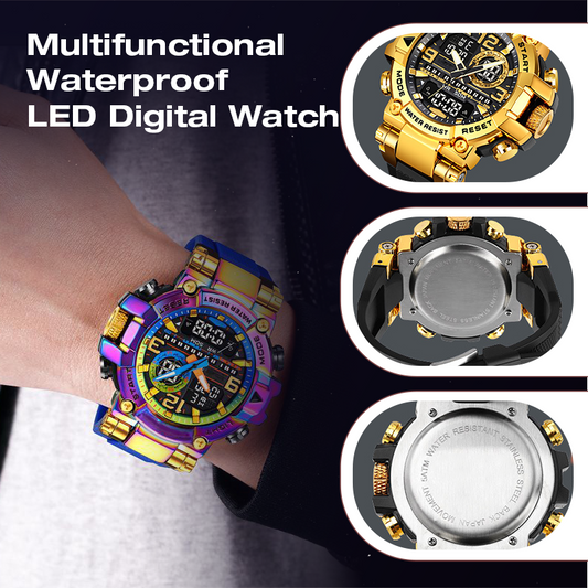 ⌚ Multifunkční, vodotěsné digitální hodinky s LED displejem – vodotěsnost do 50 metrů, budík, stopky, LED podsvícení – platba při převzetí ✨